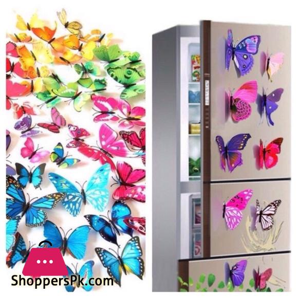 12 Pieces Colorful Simulated Magnetic Butterflies Design Waterproof