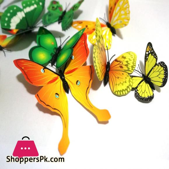 12 Pieces Colorful Simulated Magnetic Butterflies Design Waterproof