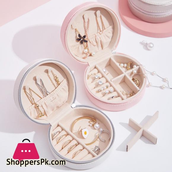 Jewelry Box Hook Pocket Round Waterproof Earring Necklace Ring Bracelet Organizer