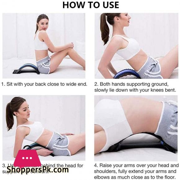 Magic Back Stretcher Lumbar Support,3 Adjustable Settings for Back Pain Relief, Lumbar Support Relaxation Muscle Board Back Posture Massage Tool (Style 1, Blue)
