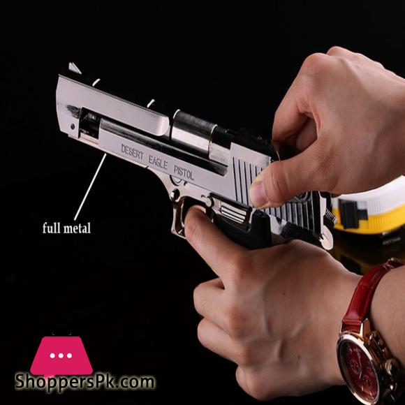 Metal Desert Eagle Windproof Lighter Smoking Cigarette Cigar Lighter Pistol Gun Shaped Refillable Butane Gas Flame Jet Lighter