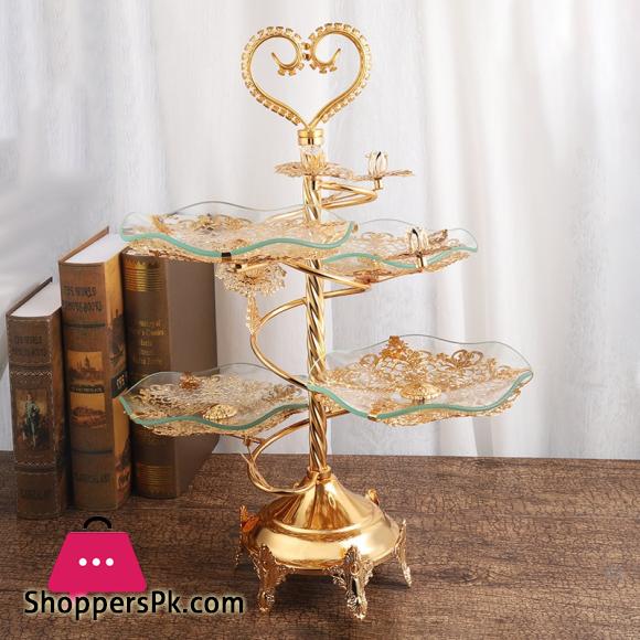Multi Layer Metal Glass Cake Dessert Stand Rack Fruit Plate Set Dinner Buffet Tray Kitchen Accessories Party Wedding Decoration