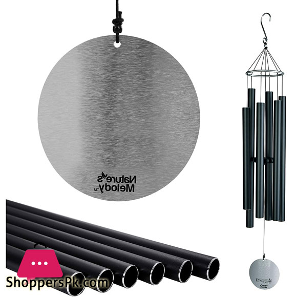 Natures Melody Aureole Tunes Wind Chimes – Outdoor Windchime with 6 Tubes Tuned to C Pentatonic Scale, 100% Rustproof Aluminum, Powder Finish & S Hook Hanger for Sympathy, Memorial Gift or Zen Garden