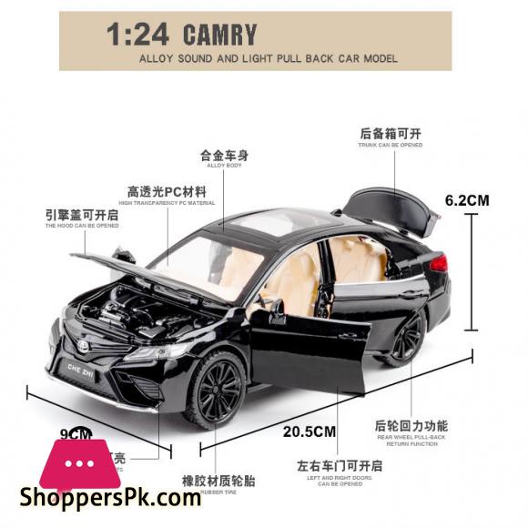 New 1:24 Toy Car Toyota Camry Metal Alloy Diecast Car Model Miniature Scale Model Sound and Light Model Car Toys For Children