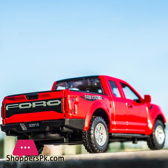 New 1:32 Ford Raptor F150 Big Wheel Alloy Diecast Car Model With With Sound Light Pull Back Car Toys For Children Gift