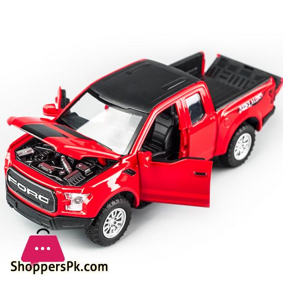 New 1:32 Ford Raptor F150 Big Wheel Alloy Diecast Car Model With With Sound Light Pull Back Car Toys For Children Gift
