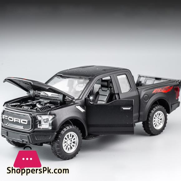 New 1:32 Ford Raptor F150 Big Wheel Alloy Diecast Car Model With With Sound Light Pull Back Car Toys For Children Gift
