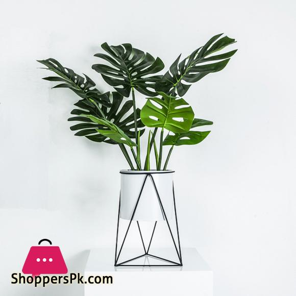Nordic Creative Metal Flower Pot Indoor Balcony Desktop Planters Home Decoration Flower Stand - Black