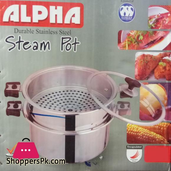 Alpha Stainless Steel Food Steamer Double Bottom