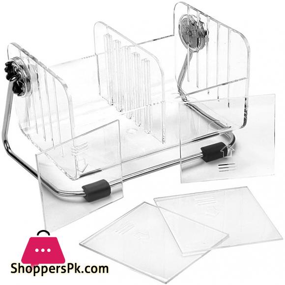 Remote Control Caddy Organizer, Clear Acrylic Desktop Media Storage Holder, 6 Slots