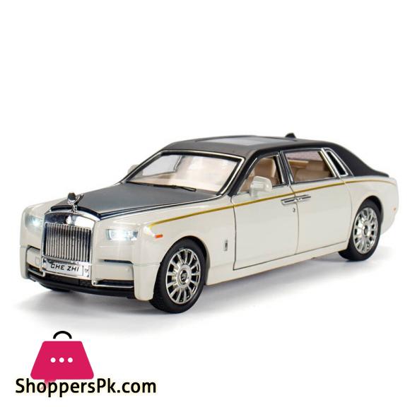 Rolls Royce Phantom Model Car Toy With Light Pull Back 22cm Metal Simulation Toys Vehicle For Childrens Gifts 1:24