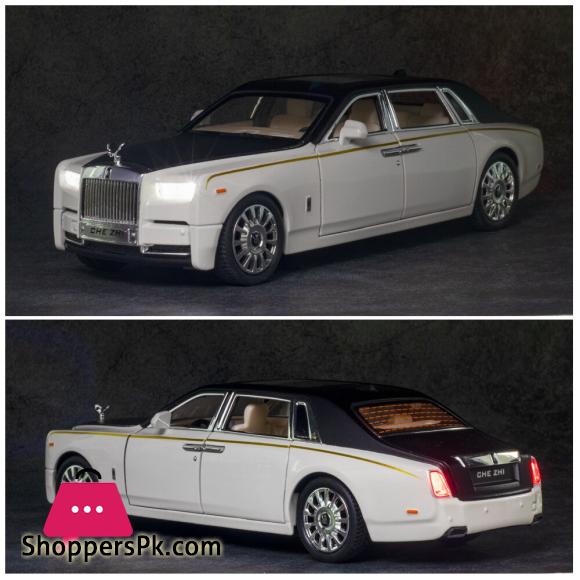 Rolls Royce Phantom Model Car Toy With Light Pull Back 22cm Metal Simulation Toys Vehicle For Childrens Gifts 1:24