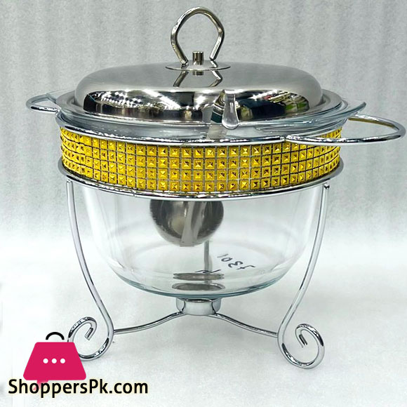 4-Liter Soup Bowl Buffet Dish Burner Glass Inner Serving Dish (Round)