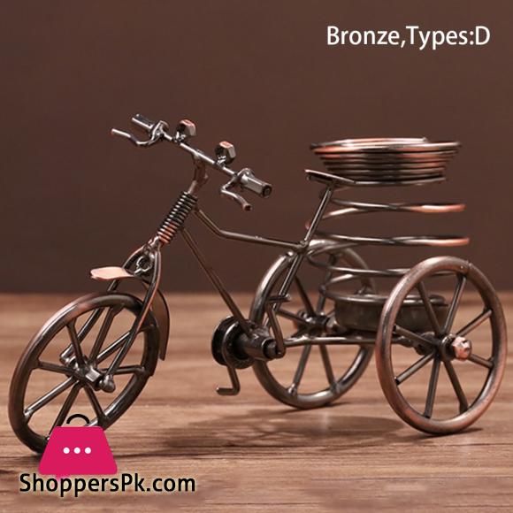Storage Home Decor Tricycle Shape Pen Holder Iron Desk Organizer