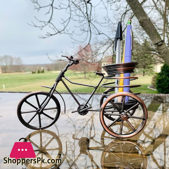 Storage Home Decor Tricycle Shape Pen Holder Iron Desk Organizer