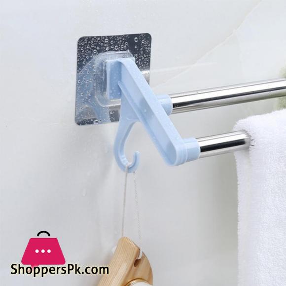 Towel Racks Double Sticks Holders Stainless Steel Wall mounted Towel Rail Rack Bathroom Kitchen Punch free Storage Shelf