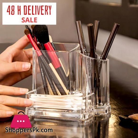 Transparent Makeup Brush Storage Box Organizer Acrylic Cosmetics Manager Jewelry Storage Box Office Supplies Business Card