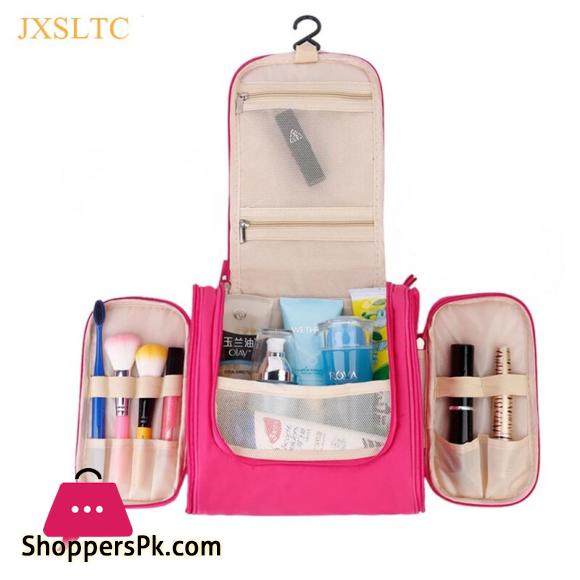 Travel Portable Cosmetic Bag 6 Color hang Hook Folding Wash Make-up Organizer Neceser makeup pouch for Women Beauty Toilet Bag