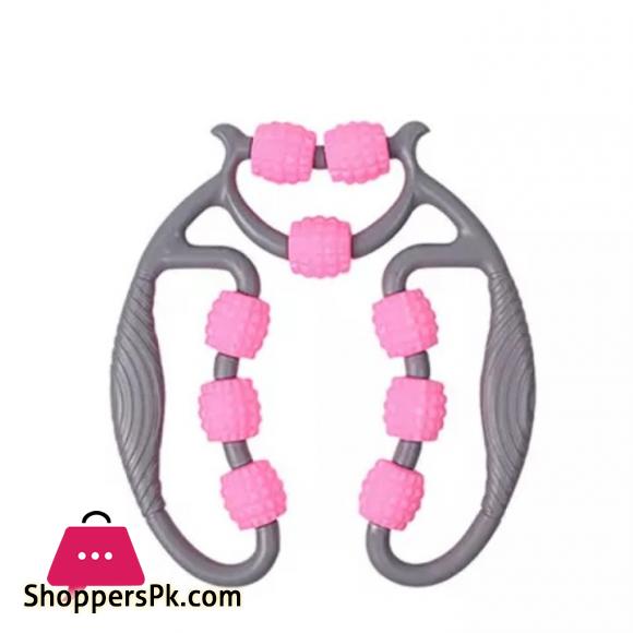U Shape Trigger Point Massage Roller Arm Leg Neck Muscle Tissue Fitness Gym Yoga Pilates Sports 8 Wheels