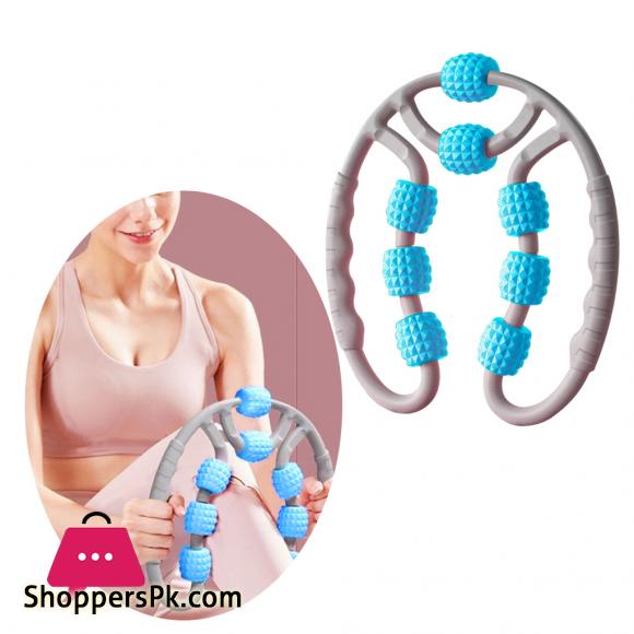 U Shape Trigger Point Massage Roller Arm Leg Neck Muscle Tissue Fitness Gym Yoga Pilates Sports 8 Wheels