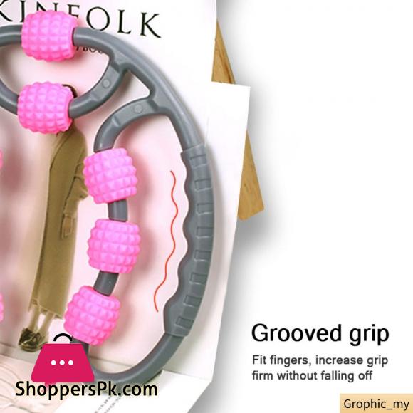 U Shape Trigger Point Massage Roller Arm Leg Neck Muscle Tissue Fitness Gym Yoga Pilates Sports 8 Wheels