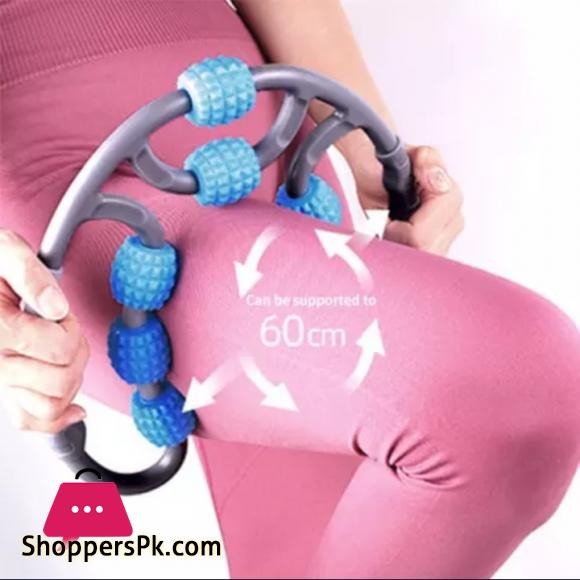 U Shape Trigger Point Massage Roller Arm Leg Neck Muscle Tissue Fitness Gym Yoga Pilates Sports 8 Wheels