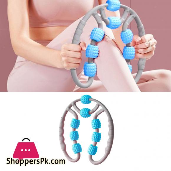 U Shape Trigger Point Massage Roller Arm Leg Neck Muscle Tissue Fitness Gym Yoga Pilates Sports 8 Wheels