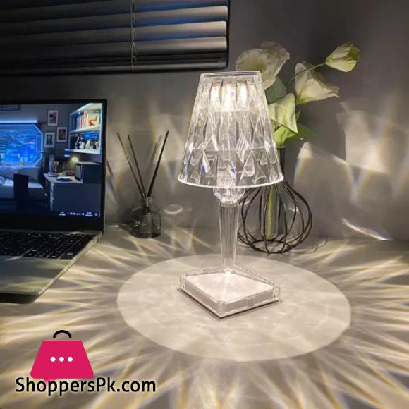 Vimite Touch Led Table Light Lamp USB Rechargeable 3-Colors Dimming Crystal Diamond Desk Lamp Lampshade Night Light for Bedroom Room Bedside Home Decoration