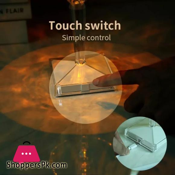 Vimite Touch Led Table Light Lamp USB Rechargeable 3-Colors Dimming Crystal Diamond Desk Lamp Lampshade Night Light for Bedroom Room Bedside Home Decoration