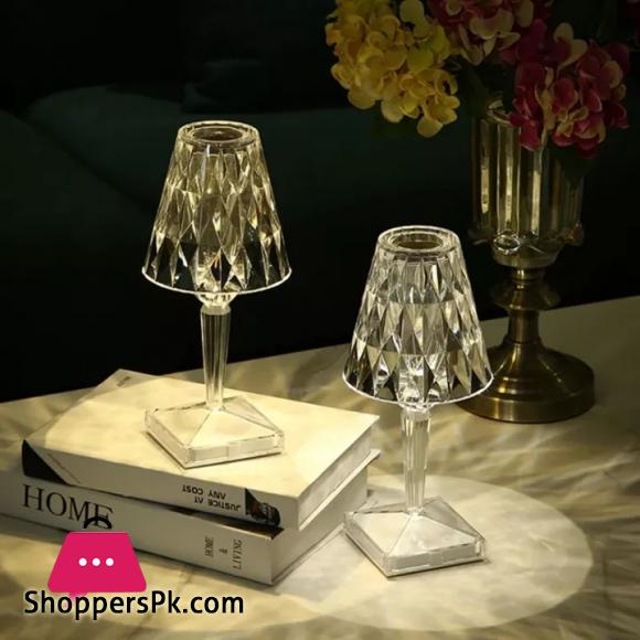 Vimite Touch Led Table Light Lamp USB Rechargeable 3-Colors Dimming Crystal Diamond Desk Lamp Lampshade Night Light for Bedroom Room Bedside Home Decoration