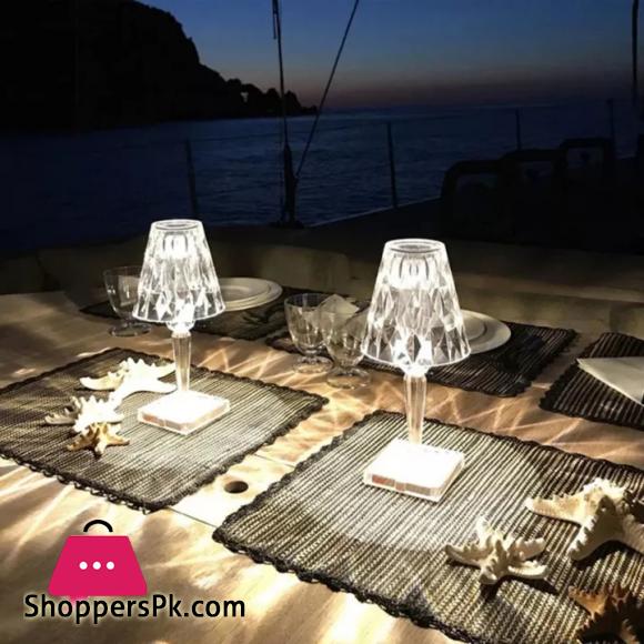 Vimite Touch Led Table Light Lamp USB Rechargeable 3-Colors Dimming Crystal Diamond Desk Lamp Lampshade Night Light for Bedroom Room Bedside Home Decoration