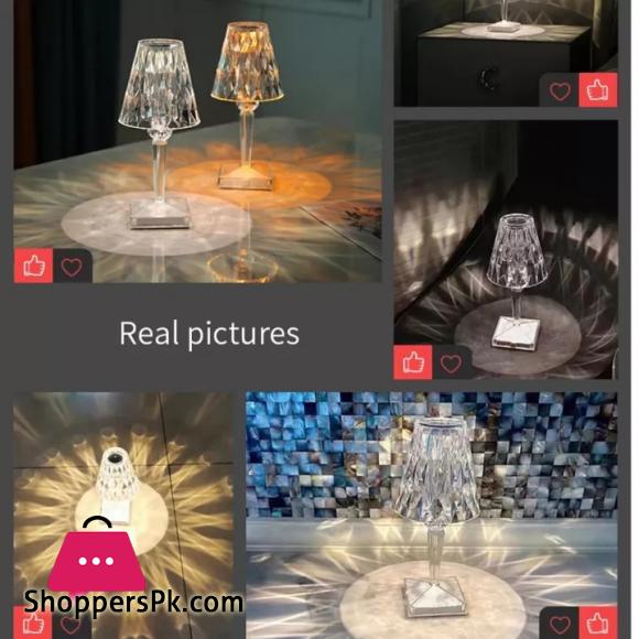 Vimite Touch Led Table Light Lamp USB Rechargeable 3-Colors Dimming Crystal Diamond Desk Lamp Lampshade Night Light for Bedroom Room Bedside Home Decoration