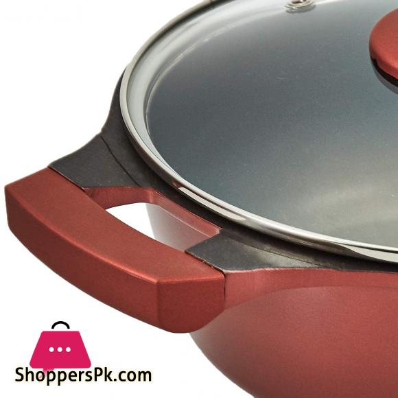 Winsor 9 Pc Cast Aluminum Non Stick Cookware Set, Red WR6004