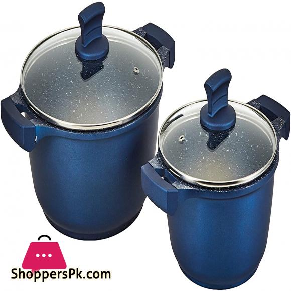 Winsor WR6005 Non-Stick 9 Pieces Cookware Set, Dark Blue, Aluminum