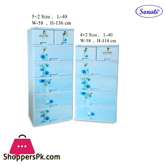 Sonati Floral Flower Wardrobe Drawer (4+2)