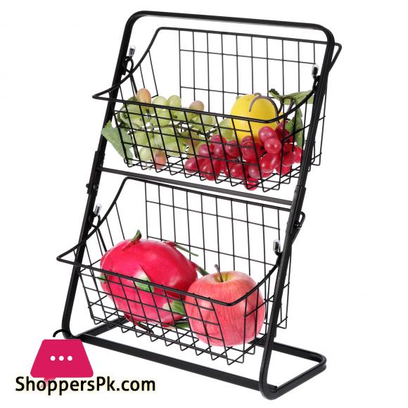 3 Tier Market Basket Stand Fruit Baskets with Removable Baskets 2 Tier Basket