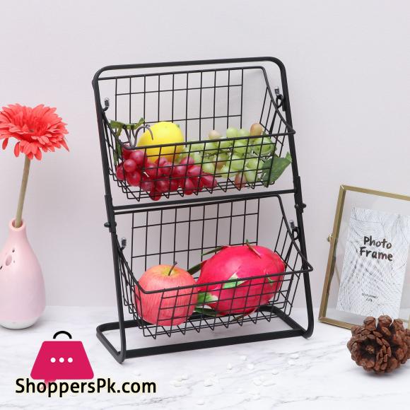 3 Tier Market Basket Stand Fruit Baskets with Removable Baskets 2 Tier Basket