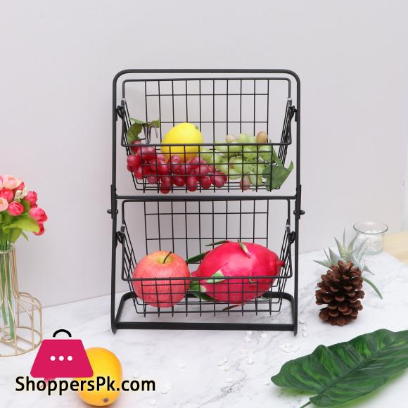 3 Tier Market Basket Stand Fruit Baskets with Removable Baskets 2 Tier Basket