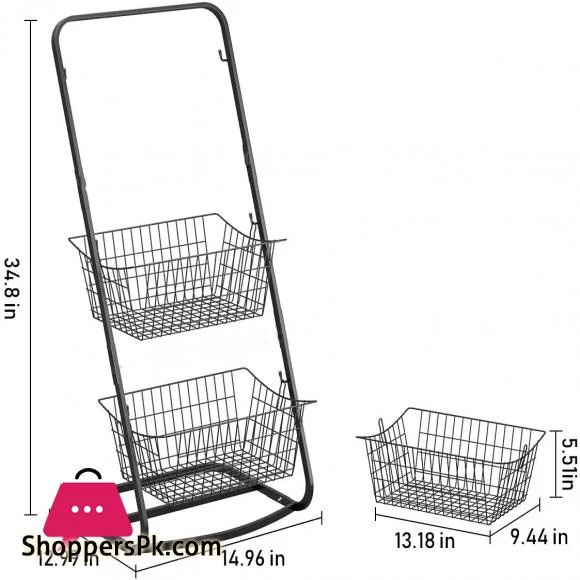 3 Tier Market Basket Stand Fruit Baskets with Removable Baskets 3 Tier Basket