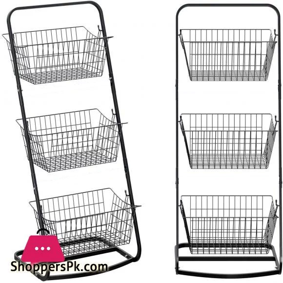3 Tier Market Basket Stand Fruit Baskets with Removable Baskets 3 Tier Basket