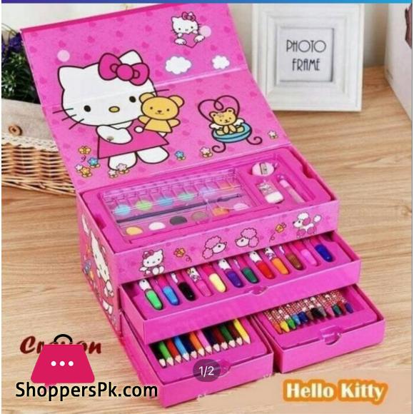 54 Pieces Kids Art Artist Set in a Box with Drawers for Boys Girls Colouring Sets Pens Pencils Crayons Paints Felt Tip Stationary School Travel Set.