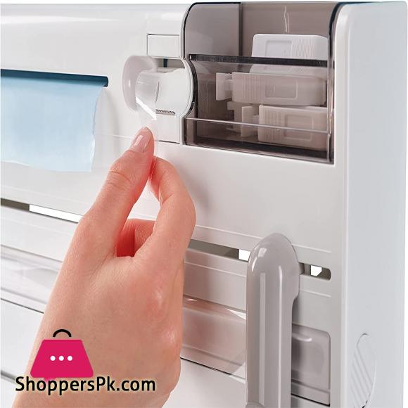 6 in 1 Kitchen Roll Holder Wall Mounted Roll Holder for Film Foil and Paper Kitchen Roll Dispenser and Cutter