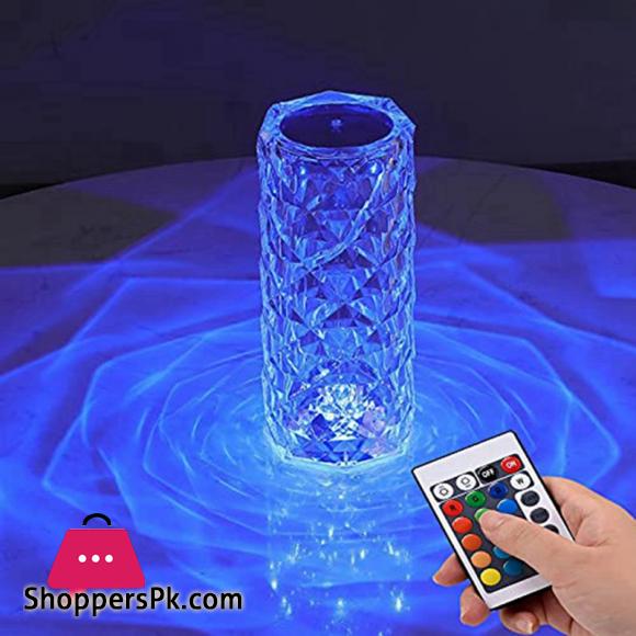 Acrylic Diamond Table Lamp, Adjustable USB Rechargeable Crystal Lamp, Bedside Night Light Decor Bedroom Nightstand Lamps