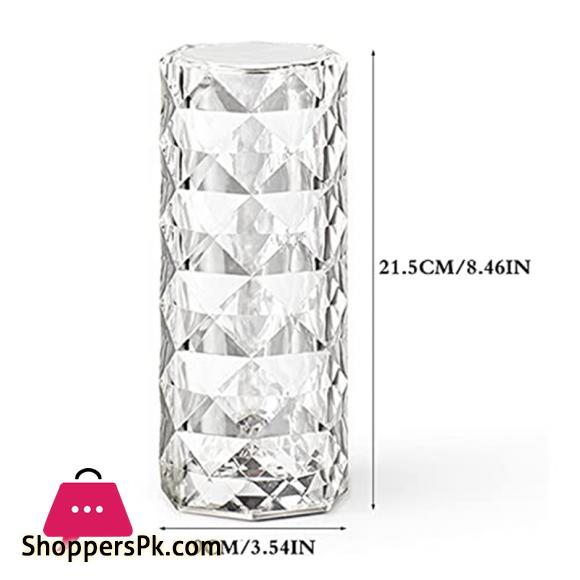 Acrylic Diamond Table Lamp, Adjustable USB Rechargeable Crystal Lamp, Bedside Night Light Decor Bedroom Nightstand Lamps