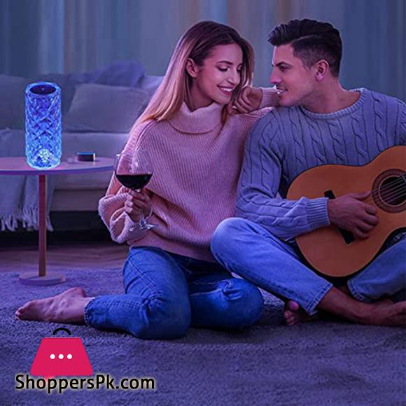 Acrylic Diamond Table Lamp, Adjustable USB Rechargeable Crystal Lamp, Bedside Night Light Decor Bedroom Nightstand Lamps