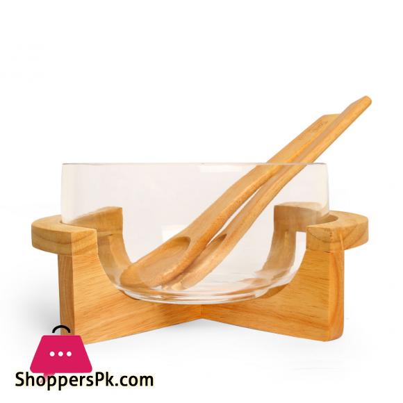 Billi Salad Bowl Glass Thailand Made #GW672