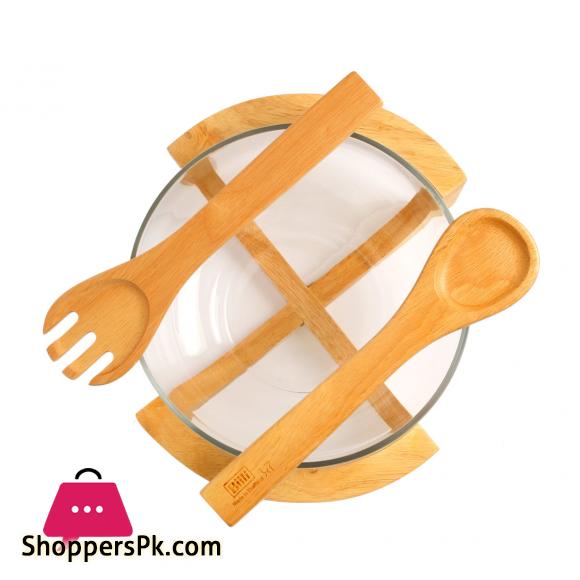 Billi Salad Bowl Glass Thailand Made #GW672