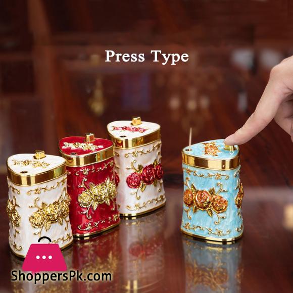 European Retro Press type Toothpick Holder Fashion Toothpick Box Luxury Restaurant Hotel Household Toothpick Dispenser Box