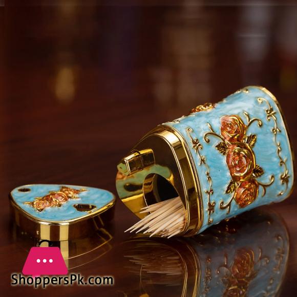 European Retro Press type Toothpick Holder Fashion Toothpick Box Luxury Restaurant Hotel Household Toothpick Dispenser Box