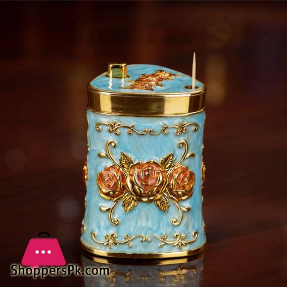 European Retro Press type Toothpick Holder Fashion Toothpick Box Luxury Restaurant Hotel Household Toothpick Dispenser Box